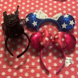 Disney Parks kids mouse ears - blue & pink sequin